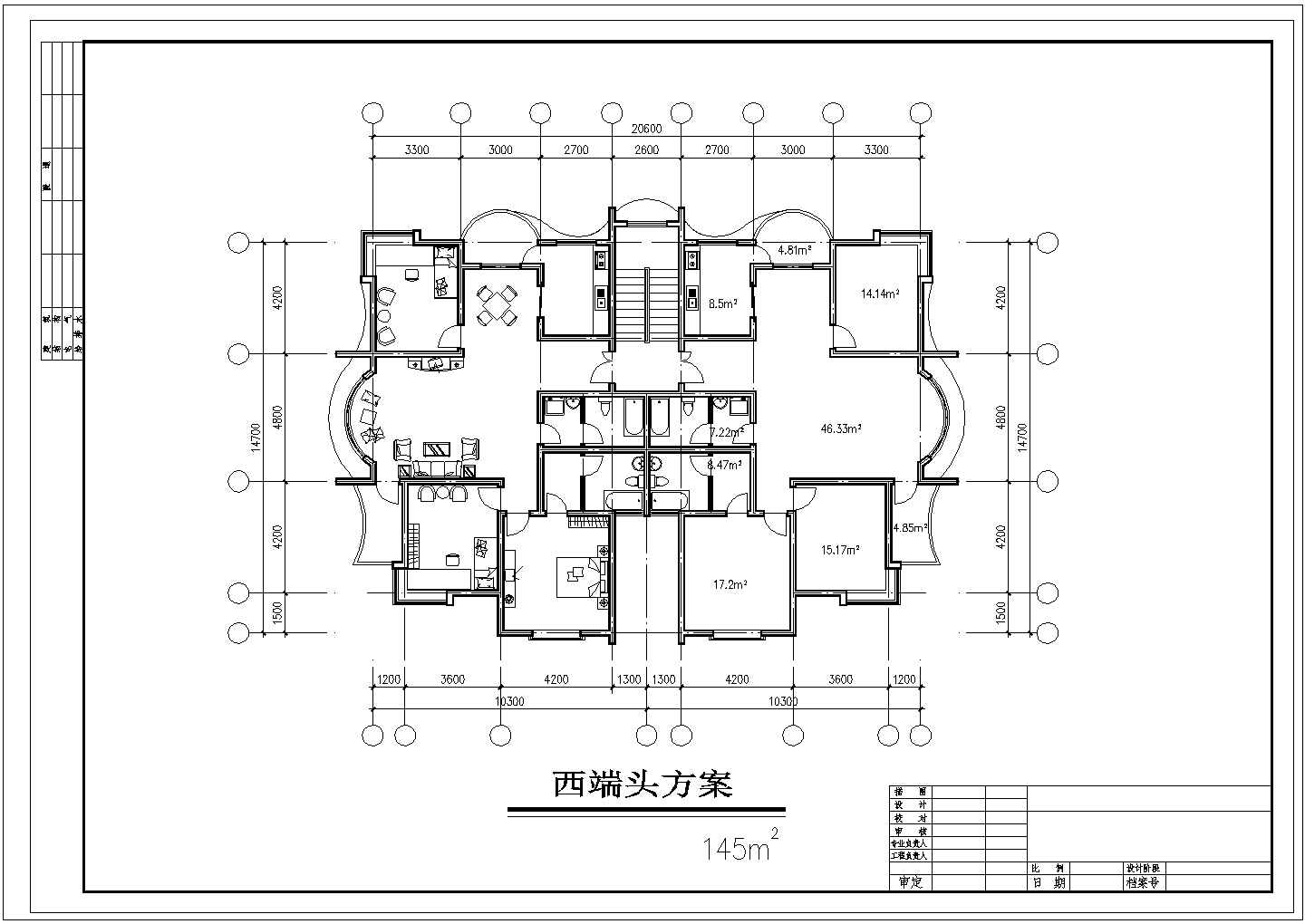中阳某小区多层住宅楼建筑设计CAD图纸