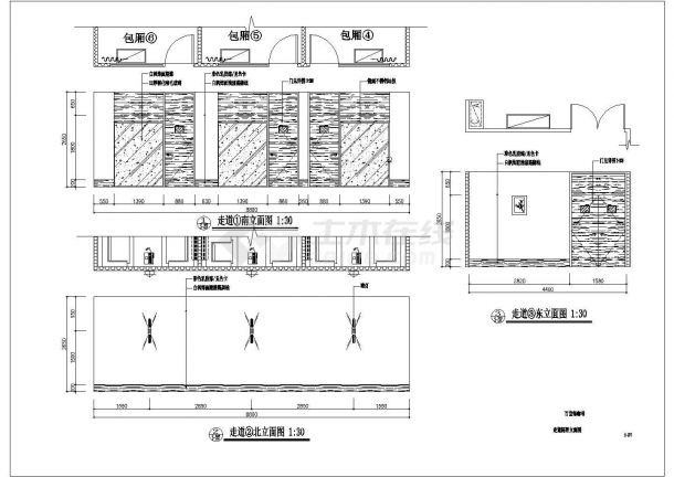 【上海】标准型咖啡厅全套装修施工设计CAD图纸-图一