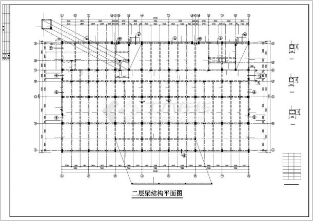 某五层电子综合楼框架结构CAD施工图-图一