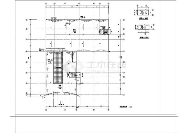 某文化娱乐建筑详细设计cad施工图纸-图二