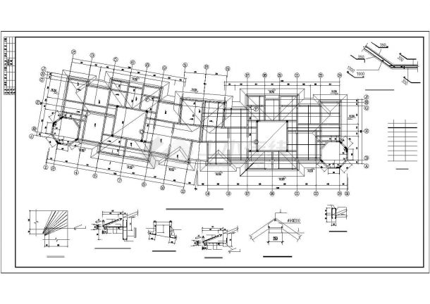 武汉某组团住宅CAD结构图纸-图二