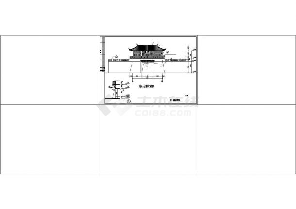 某两层的山门建施设计CAD图-图二