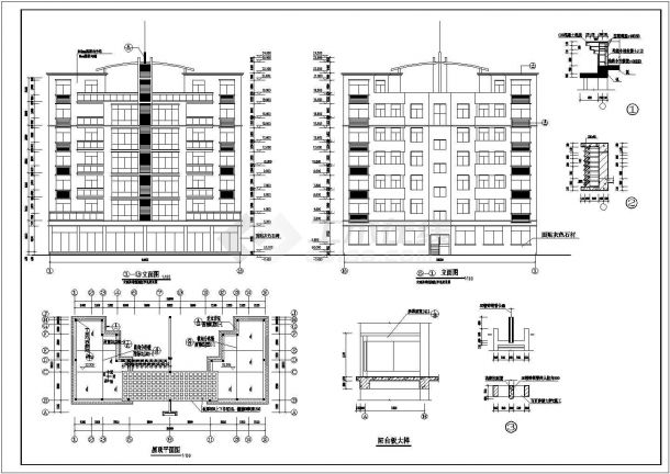 南京市黑龙江路某社区7层住宅楼全套建筑设计CAD设计图（含结构图）-图一