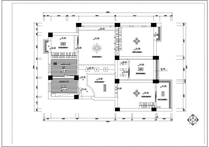 大三居室内装修设计cad施工图_图1