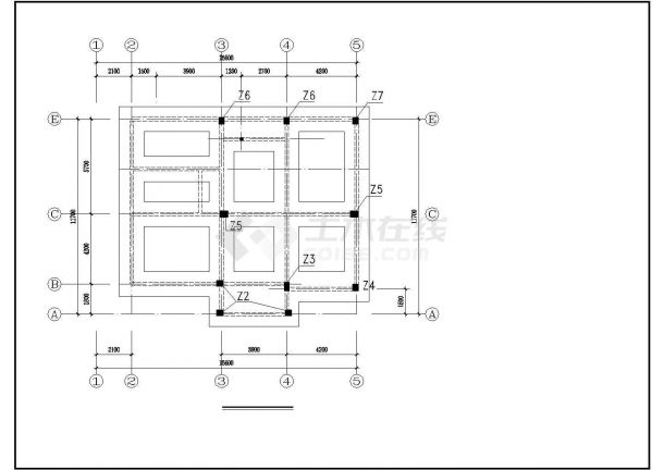 某错层别墅建筑结构CAD施工图-图一