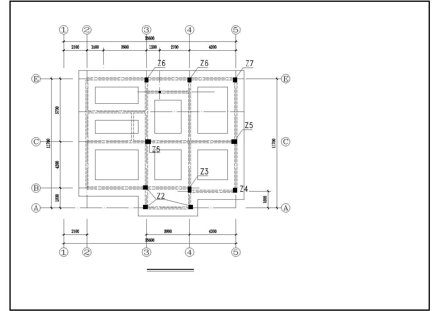 某错层别墅建筑结构CAD施工图