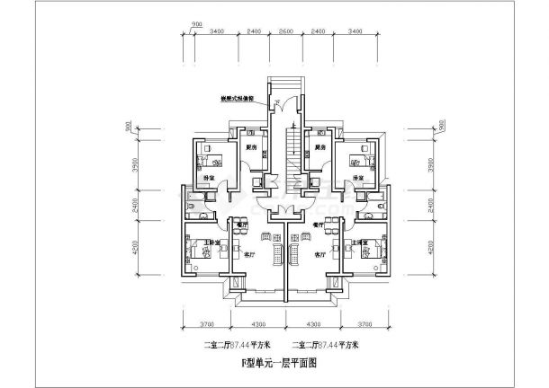温州市锦绣园林小区住宅楼经典平面户型设计CAD设计图（共32张）-图一