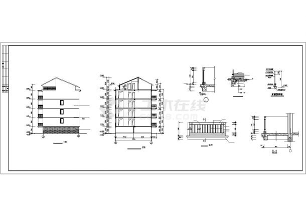 某经典现代住宅楼建筑设计全套完整大样图CAD平面图-图二