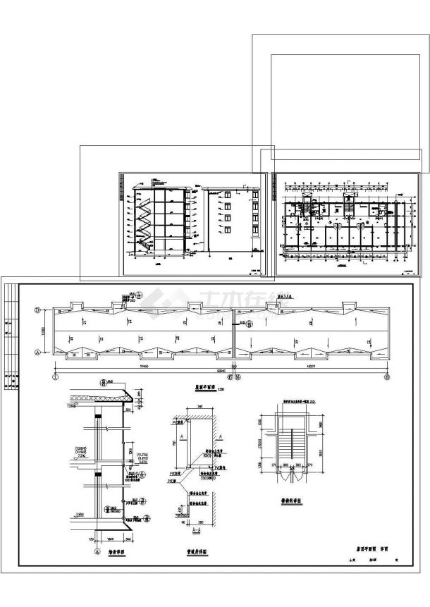 5层砖混住宅楼土建建筑结构施工CAD图纸设计-图一