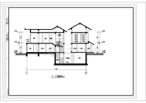 -1+2层日式别墅建筑设计图-图二