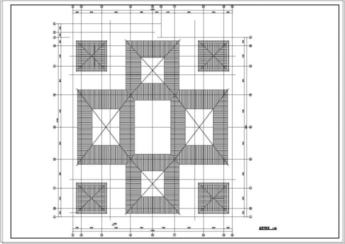 现代仿古建筑服务中心建筑cad设计施工图_图1