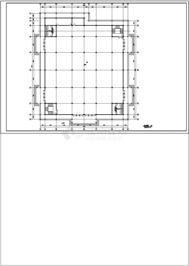 现代仿古建筑服务中心建筑cad设计施工图-图二