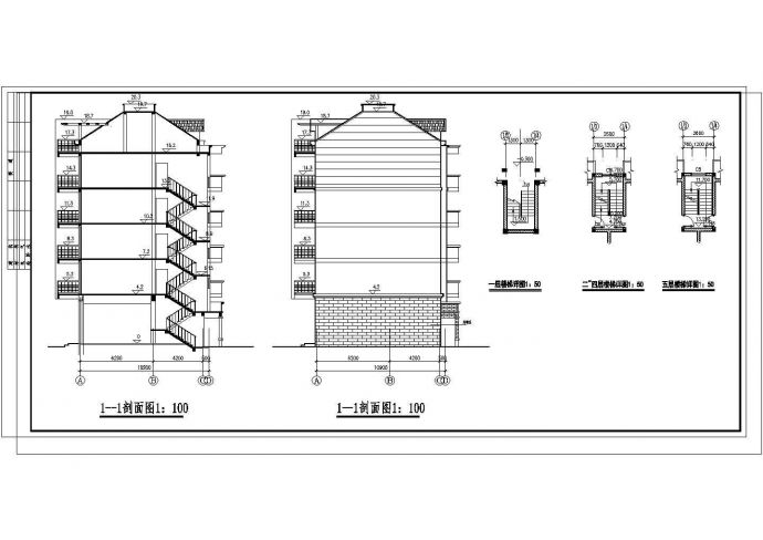 长沙市某商住楼建筑设计方案CAD布置图_图1