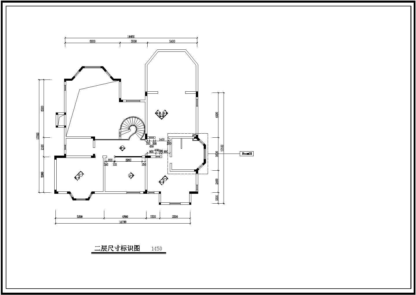 一套别墅内装饰建筑设计全套完整大样图CAD平面图