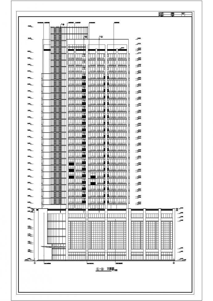 某市某国际大厦CAD平面布置参考图_图1