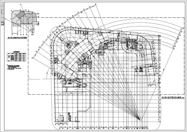 泉州市某大型购物商城地下停车场库全套平面设计CAD图纸-图二