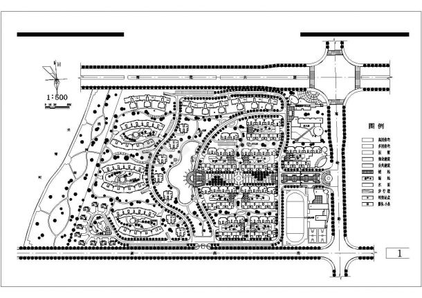 湘诚小区规划设计施工CAD图-图一
