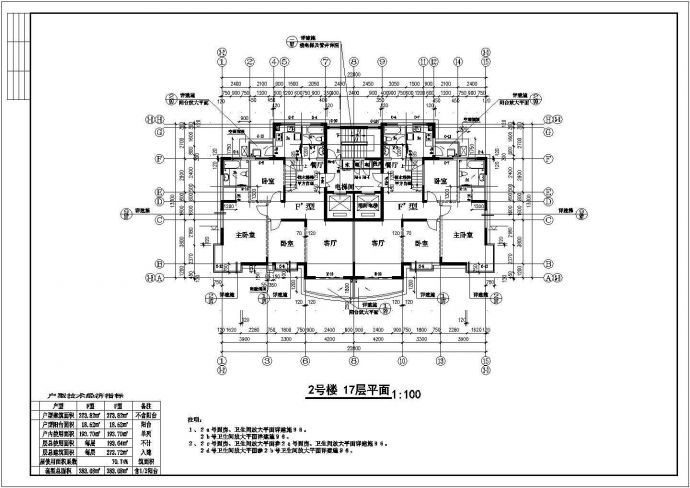 西安晟地绿园小区17+1层框架结构住宅楼平面设计CAD图纸（含机房层）_图1