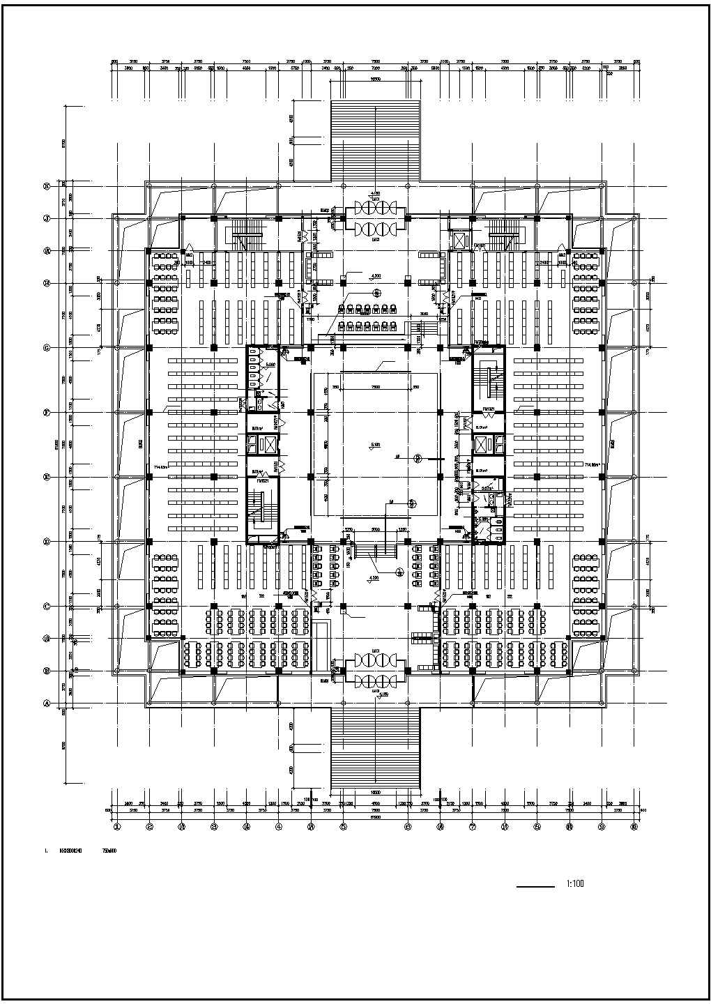 某师范学院CAD建筑平面设计图施工图纸