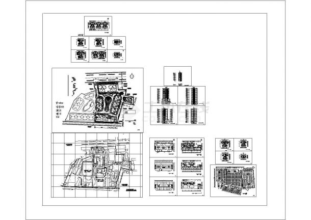 某文化宫高层居住小区全部CAD建筑平面设计图图纸-图一