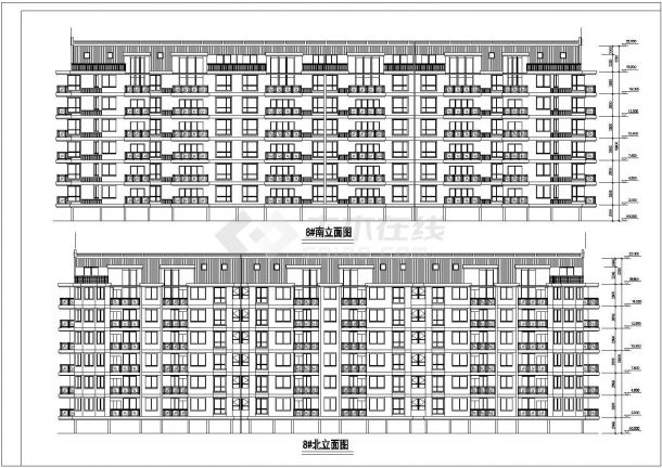 某8层多层住宅楼建筑施工设计CAD图纸 内含节点大样及说明-图一