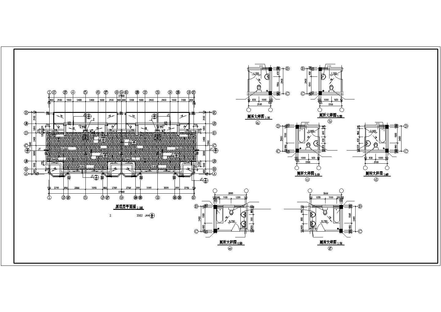 某别墅建筑施工设计CAD图纸 内含节点大样及说明