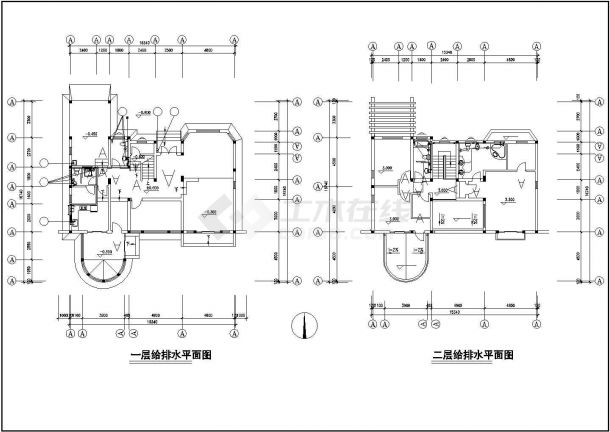 某别墅建筑施工设计CAD图纸 内含设计说明-图二