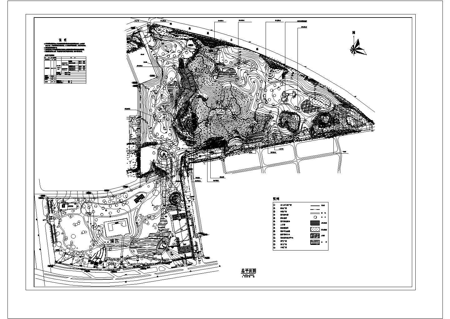 总用地66公顷园博园总平面cad图纸设计