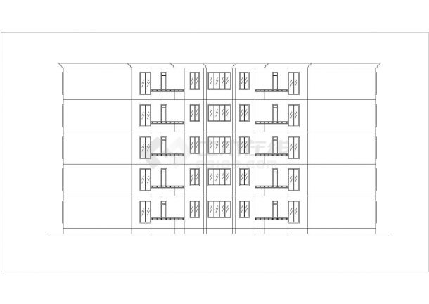 宁波市锦溢华庭小区5层混合结构住宅楼平立面设计CAD图纸-图一