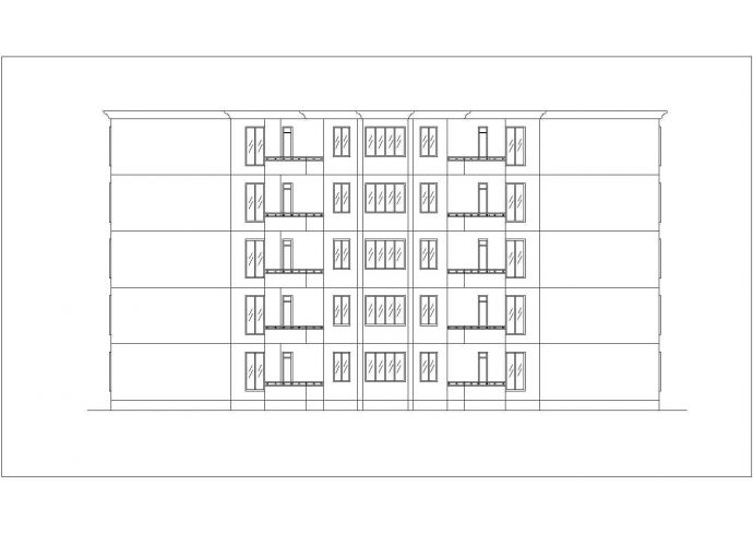 宁波市锦溢华庭小区5层混合结构住宅楼平立面设计CAD图纸_图1