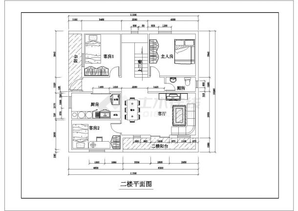 某三层自建别墅建筑方案图（含效果图）-图一