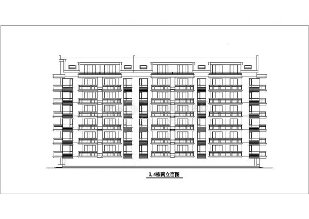 16+6x3层四栋联排式商住楼全套建筑设计CAD图纸（一二层为商用）-图二