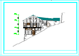 山坡别墅建筑设计全套cad图纸-图二
