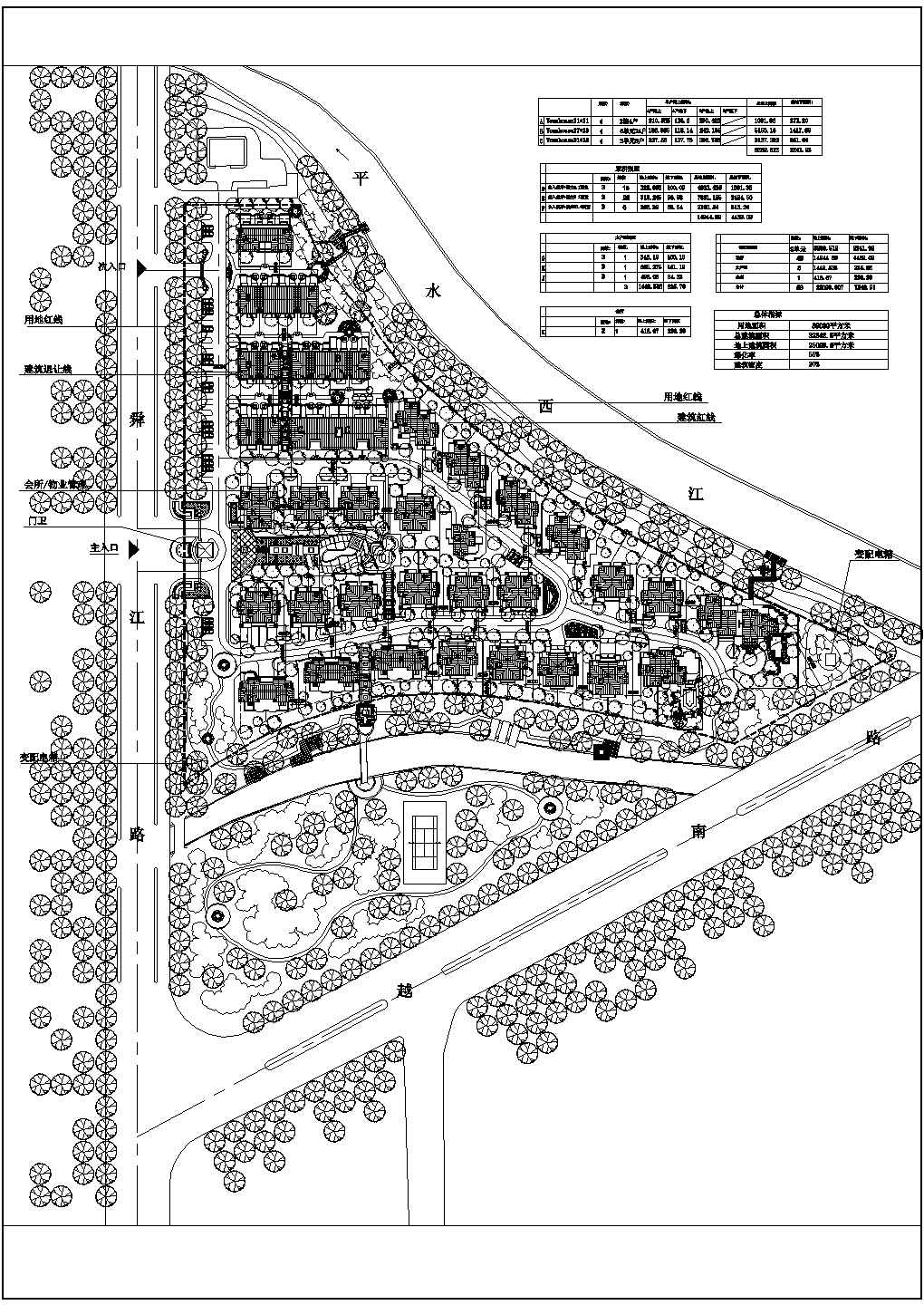 绍兴某高档小区规划施工CAD图
