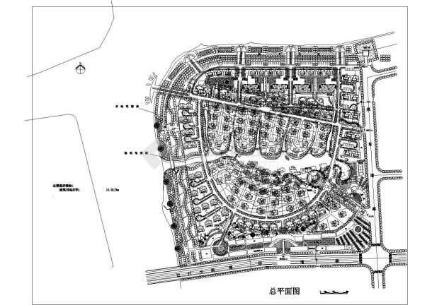 上海某别墅区规划设计CAD图-图一