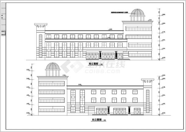 潍坊市东风街某3700平米4层高档娱乐会所全套建筑设计CAD图纸-图二
