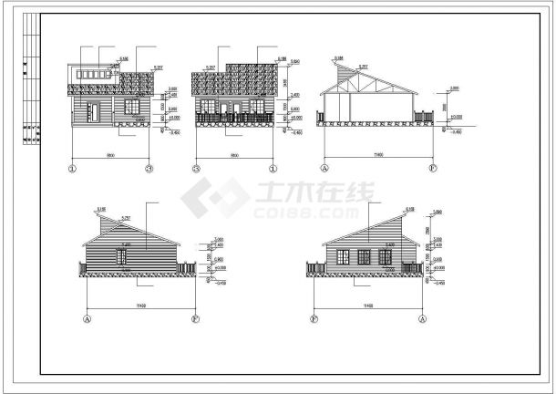 【北京】某旅游度假生态园区单层木屋建筑结构cad设计施工图纸-图一