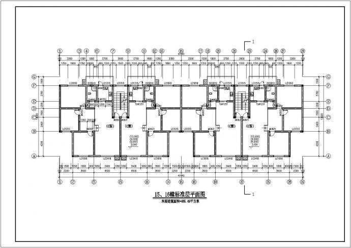 日照市重庆路某社区6500平米七层砖混结构住宅楼建筑设计CAD图纸_图1