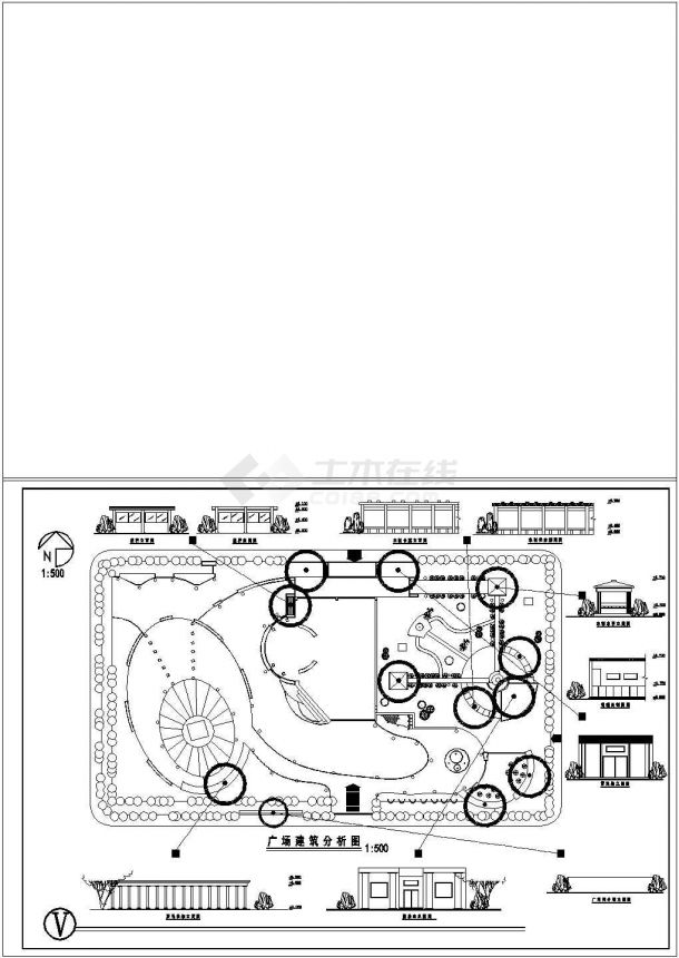 大型广场规划设计CAD图-图二