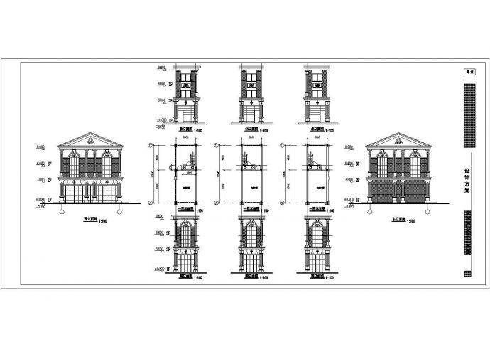 某商铺户型全套建筑设计cad图_图1