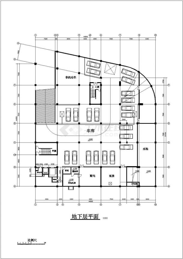 五层岳堤超市建筑CAD设计方案图-图二