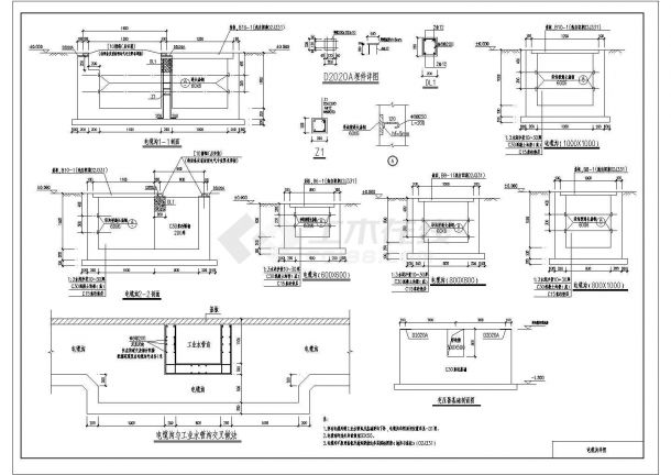 某火力发电厂主厂房零米设备基础与沟道结构设计CAD图-图一