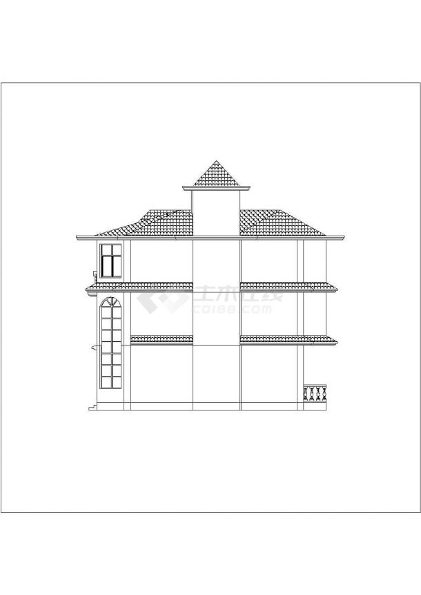 某地区现代风格独栋单体别墅建筑方案设计施工CAD图纸（含效果图）-图一