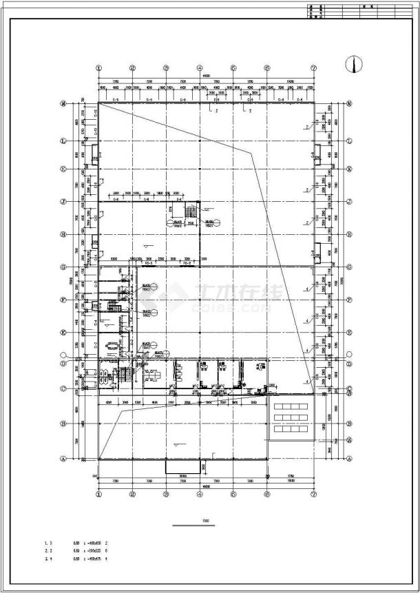 本田汽车展厅建筑设计CAD施工图纸-图二
