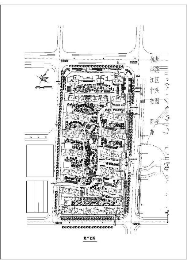 杭州中兴花园规划设计方案CAD图-图一