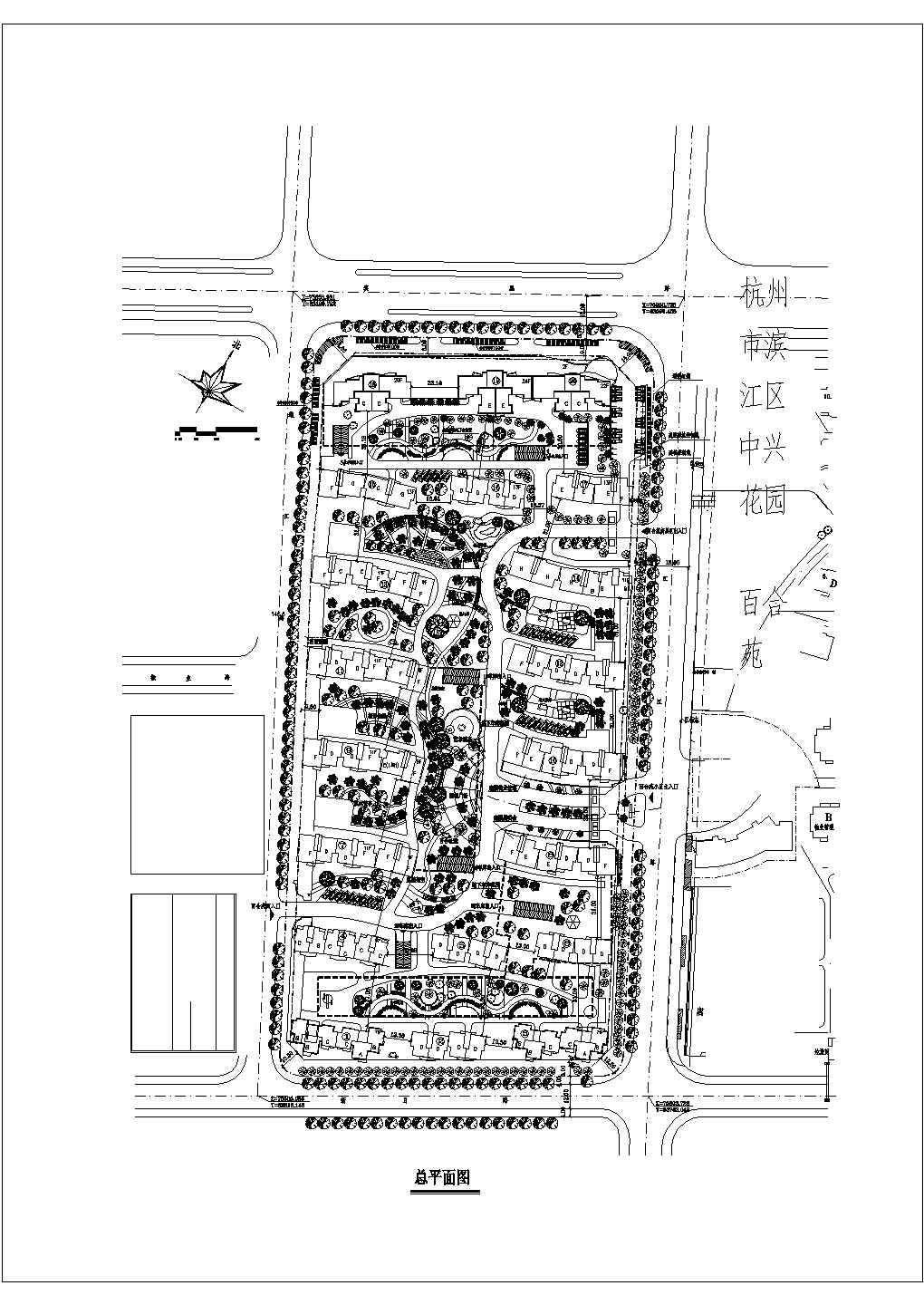 杭州中兴花园规划设计方案CAD图