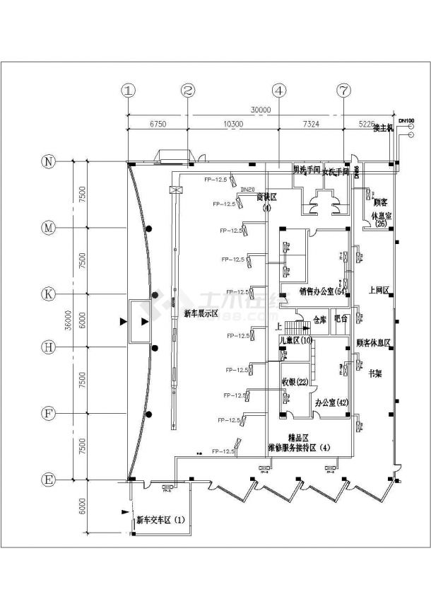 丰田汽车展厅设计CAD方案图-图一