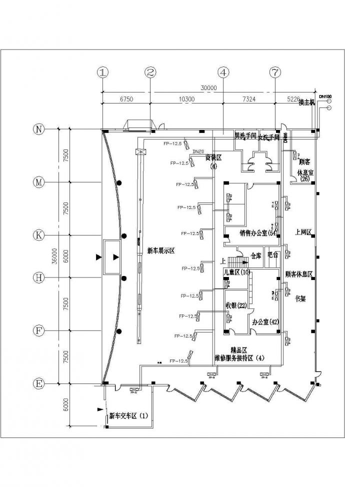 丰田汽车展厅设计CAD方案图_图1