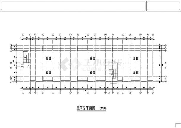 泗阳中学学生公寓建筑设计施工cad图纸，共四张-图一