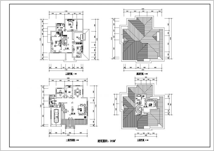 某地区私人别墅建筑方案规划设计施工CAD图纸（含效果图）_图1
